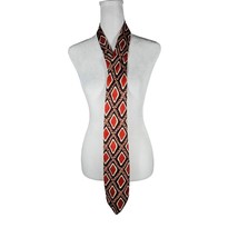 Colosseo di Roma Men&#39;s Italian Retro Tie Orange Brown Diamonds - $10.05