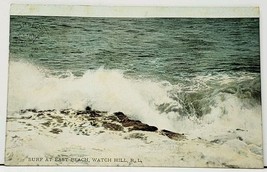 RI Surf at East Beach Watch Hill R.I. 1908 Westerly to Brooklyn NY Postcard I8 - £7.15 GBP