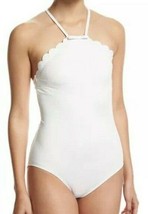 KATE SPADE MARINA PICCOLA SCALLOPED 1PC SWIMSUIT BATHING SUIT WHITE MNWT - $65.09