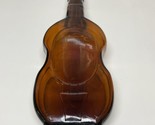 Guitar shaped Amber colored Whiskey liquor bottle decanter D202 65-42 vi... - $19.05