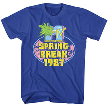 MTV Spring Break Daytona Beach &#39;87 Men&#39;s T Shirt Neon Palm Trees Music Televisio - £19.53 GBP+