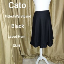 Cato Black Fitted Waistband Layed Hem Skirt Size 12 - $12.00