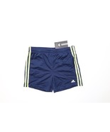Deadstock Vintage Y2K Adidas Girls Large Striped Running Soccer Shorts Blue - $39.55