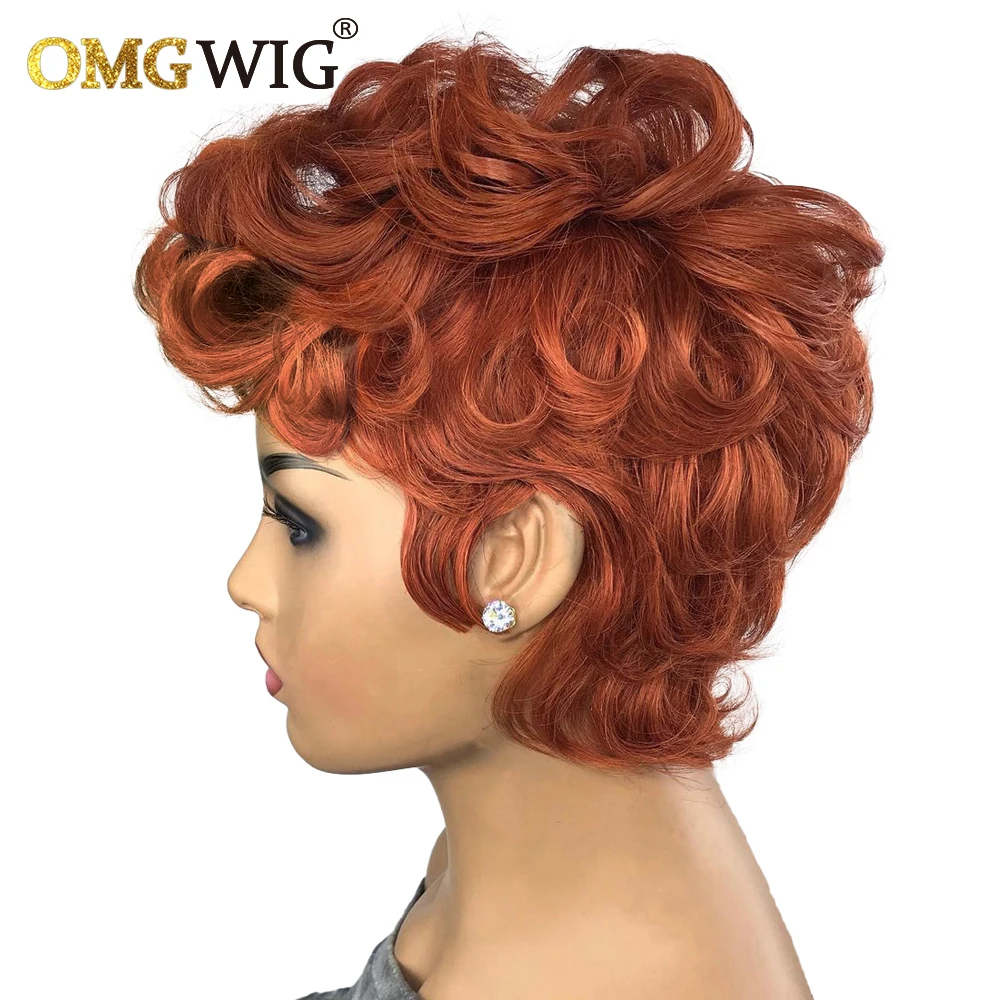 Wholesale Ginger Color Full Machine Made Bob Wigs Pre Plucked Short Cut Pix - £41.51 GBP+