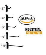 Black Slatwall Hooks Combo Pk of 50 Assorted Sizes(10) of Ea 2&quot;,4&quot;,6&quot;, 8... - $1,020.29 MXN