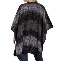 Woolrich Black Gray Warm Soft Cape Shawl Blanket Wrap Poncho Womens One Size - £12.24 GBP