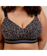 Torrid 40DD Leopard Print Back Smoothing Wire Free Bra,Lightly Lined Mol... - £27.49 GBP