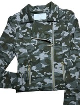 Tart Collections Gracia Moto Jacket Womens Size Small Knit Camo Print Cr... - $20.29