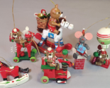 Vintage Christmas Taiwan Wood Bear Train Rocking Horse Mouse Ornaments L... - $17.77