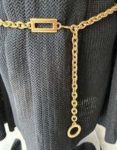 Vintage  Gold Tone Metal Chain Belt Waist Hip Adjustable Women&#39;s Belt 41... - £26.53 GBP