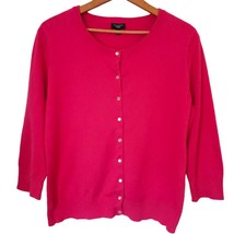 Talbots Cardigan Sweater LP Pima Cotton Petite Pink Knit Button Up Preppy Barbie - £15.88 GBP