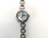 Girls classic Disney Tinkerbell wristlet watch Silver tone case and band... - $29.74