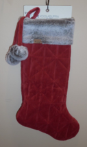 Koolaburra By Ugg Jasper Christmas Holiday Stocking Red Quilted Plush New - £25.72 GBP