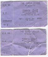 Common Sense 2 Collectable 2004 Ticket Stubs CAPISTRANO Reggae Warped Co... - $6.95