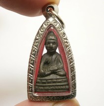 Phra Chai Buddha mini amulet of Wat Suthat blessed 1939 for Healing improve Heal - £305.69 GBP