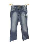 Southpole Jeans Women Boot Cut Blue Denim Embroidered Logo Spellout Y2K ... - £19.35 GBP