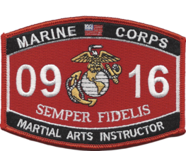 4.25&quot; MARINE CORPS MOS 0916 MARTIAL ARTS INSTRUCTOR EMBROIDERED PATCH - $34.99