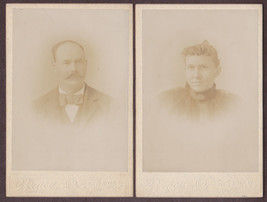 George H. King &amp; Wife Jennie Leighton (2) Cabinet Photos #1 - South Newbury, VT - £27.12 GBP