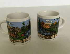 vintage adirondack mountains  souvenir 2 small mugs cups outdoor nature ... - $21.73