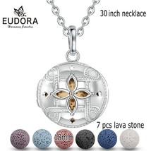 18 mm Felt Ball Lava Stone Aroma Essential Oil Diffuser Necklace Aromath... - £16.21 GBP