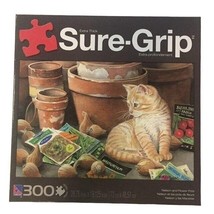 Extra Thick Sure-Grip 300 Piece Puzzle Used Gardening Cats Family Game Night - £12.70 GBP