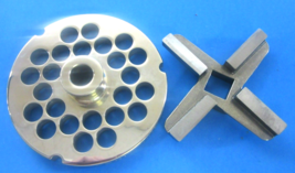 #32 x 1/2&quot; (12 mm) sausage grind holes w/ HUB Meat Grinder Plate &amp; Heavy KNIFE - £54.90 GBP