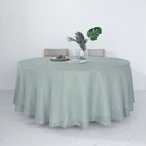 Dusty Blue 108&quot;&quot; Round Premium Faux Burlap Polyester Tablecloth Wedding Linens G - £28.27 GBP