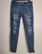 American Eagle Outfitters Jeggings Jeans Womens 2 Distressed Super Stret... - £15.00 GBP