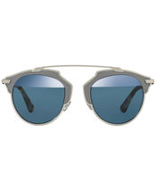 Dior SoReal/L P7Q 8N Silver W Grey Havana Light Blue Linear Mirrored Sunglasses - £203.83 GBP