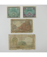 Lot France WWII-2 Currency French Allied Military Paper 2, 10, 20, 50 Notes - £31.96 GBP