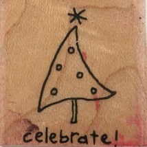 Stampin Up Rubber Stamp Celebrate Christmas Tree Small Word Holidays Card Making - £2.34 GBP