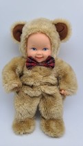 Anne Geddes Baby Teddy Bear Doll 15&quot; Plush Stuffed Bear 1997 Vintage Brown - £23.45 GBP