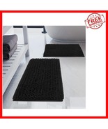 Plush Chenille Bath Mat Set - Machine Washable, Non-Slip Rubber Backing,... - $891.81 MXN
