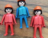 Lot Of 1974 Playmobil Construction Workers with Hard Hats Two Blue one Red - £19.42 GBP