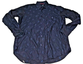 Bugatchi Shirt Mens Medium Button Up Shaped Fit Long Sleeve paisley Flip... - £14.90 GBP