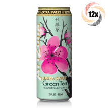 12x Cans Arizona Extra Sweet Green Tea With Ginseng &amp; Honey 23oz Fast Sh... - £35.10 GBP