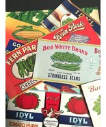 Early Vintage Advertising Unused Can Labels (Qty 8) NOS Beans Peas Corn ... - $29.99