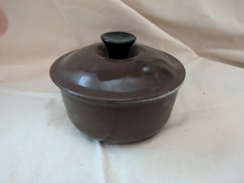 Vintage Le Creuset 14 Marron Fonte Émail Sauce Théière Poêle Bouchon France 5.5 Item image 3