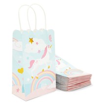 24 Small Paper Gift Bags, Unicorn Birthday Party Supplies, 5.5 X 8.6 X 3 In - £26.74 GBP