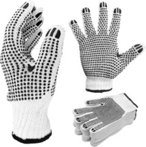 Poly Cotton PVC Dots String Knit Work Gloves 12 Pairs Mens 10&quot; - £18.63 GBP