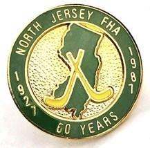 North Jersey FHA 60 Years 1987 Vintage Pin Metal Gold Tone Enamel  - £8.06 GBP