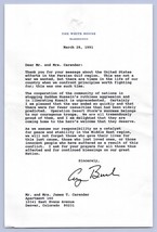 President George Bush Autopen Firmato Lettera Su Goffrato Bianco Casa Le... - £55.37 GBP