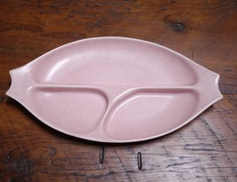 Vtg Mid Century Vernonware California Pottery Pink Speckled Plate Jewelry Tray - £39.73 GBP