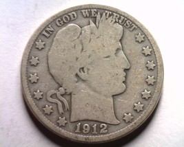 1912-D BARBER HALF DOLLAR GOOD / VERY GOOD G/VG NICE ORIGINAL COIN BOBS ... - $24.00