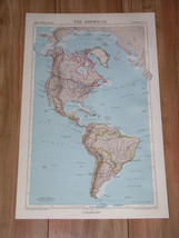 1957 Vintage Map Of North And South America Canada Usa / Scale 1:40,000,000 - £23.79 GBP