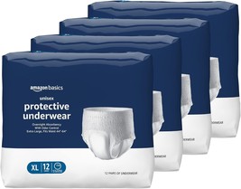 Amazon Basics Incontinence Underwear for Unisex Overnight Absorbency XL ... - $478.30 MXN