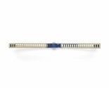 Art Deco 18k White Gold Bar Pin with Synthetic Lab-Created Sapphires (#J... - $315.81