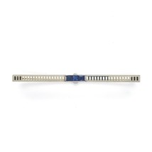 Art Deco 18k White Gold Bar Pin with Synthetic Lab-Created Sapphires (#J6450) - £248.42 GBP