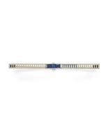 Art Deco 18k White Gold Bar Pin with Synthetic Lab-Created Sapphires (#J... - £252.44 GBP