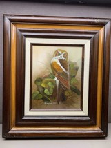 Original HARRINGTON Oil Painting Owl on Branch Foliage Framed Signed - £58.86 GBP